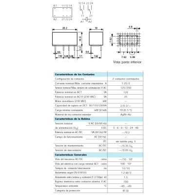 FINDER RELES SUBMINIATURA D.I.L. 1.25A SERIE 30.22