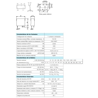 FINDER MINIRELES PARA CIRCUITO IMPRESO 8-10-16A SERIE 40.31