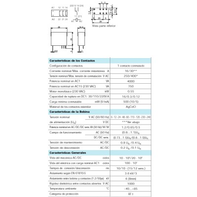 FINDER MINIRELES PARA CIRCUITO IMPRESO 8-10-16A SERIE 40.61