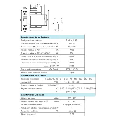 FINDER RELES DE IMPULSOS MODULAR 16A