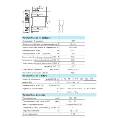 FINDER RELES DE IMPULSOS MODULAR 16A