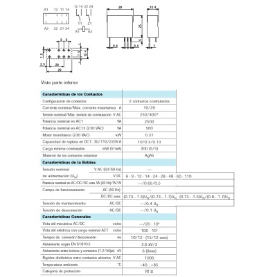 FINDER MINIRELES PARA CIRCUITO IMPRESO 6 - 10A SERIE 44.62