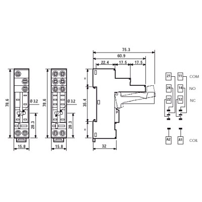 FINDER ZOCALOS Y ACCESORIOS 95.05 PARA RELES SERIE 40