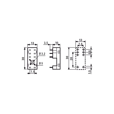 FINDER ZOCALOS Y ACCESORIOS 95.15 PARA RELES SERIE 40