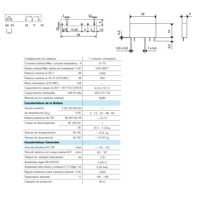 SERIES 34 - MINI-RELÉ PARA CIRCUITO IMPRESO (EMR Ó SSR) 0.1-2-6 A