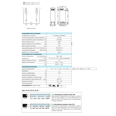 FINDER RELES TEMPORIZADOR ENCHUFABLE 5-10A SERIE 85.02