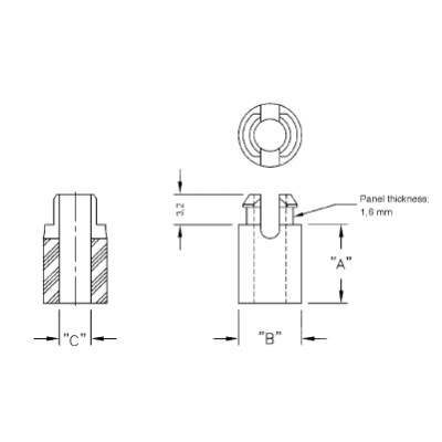 RICHCO CIRCUIT BOARD HARDWARE SRSSELF-RETAINING SPACER