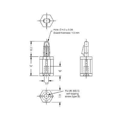 RICHCO CIRCUIT BOARD TCBS SCREW MOUNT CIRCUIT BOARD SUPPORT