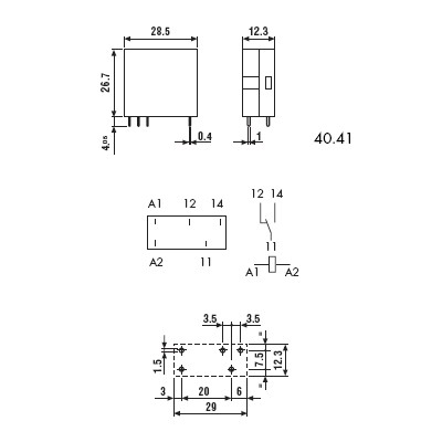 FINDER MINIRELE PARA CIRCUITO IMPRESO SERIE 40.41