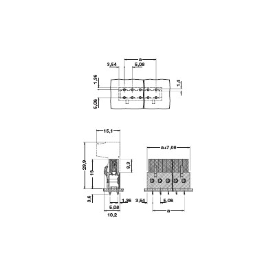 PHOENIX CARCASAS DE BASE INVERTIDAS ICV 2,5/...-G-5,08