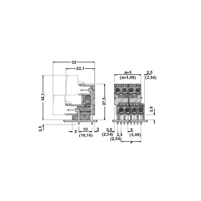 PHOENIX CARCASAS DE BASE DE DOBLE PISO MDSTBW 2,5/...-G