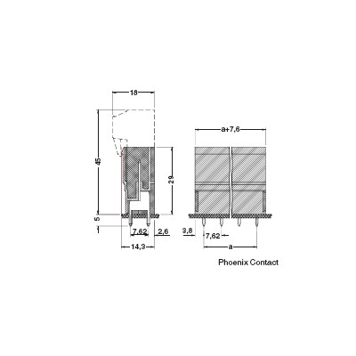 PHOENIX PARTES ENCHUFABLES Y CARCASAS DE BASE POWER PCV 4/...-G-7,62