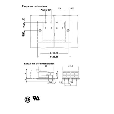 PHOENIX CARCASA DE BASE POWER COMBICON PC 4/...-G-7,62