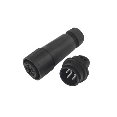 AMPHENOL HEMBRA CABLE CONNECTOR 4 + PE, BAYONETA