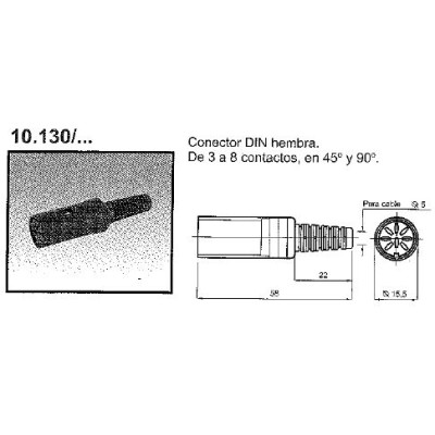 DH CONECTOR DIN HEMBRA AÉREO