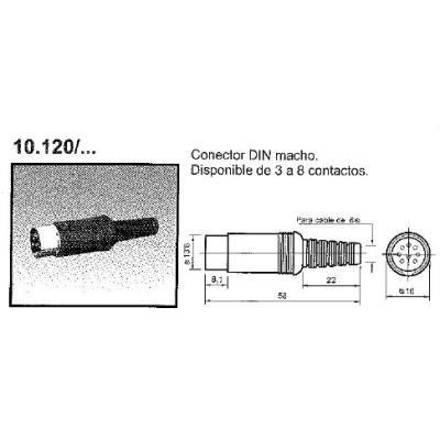 DH CONECTOR DIN MACHO AÉREO