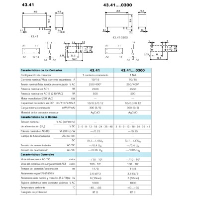 FINDER MINIRELES PARA CIRCUITO IMPRESO 10A SERIE 43.41