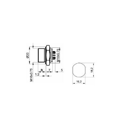 INDUVIL CONECTOR DIN HEMBRA PANEL