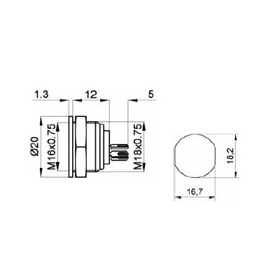 INDUVIL CONECTOR DIN HEMBRA PANEL