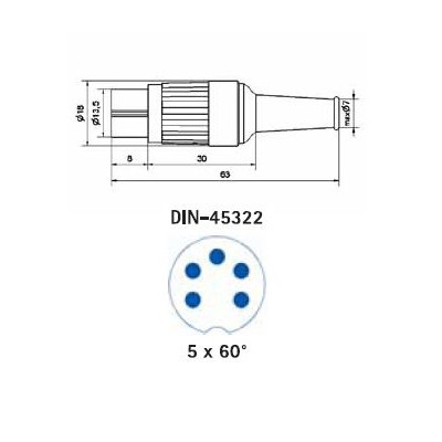 INDUVIL CONECTOR DIN MACHO AÉREO