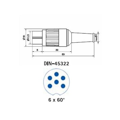 INDUVIL CONECTOR DIN MACHO AÉREO