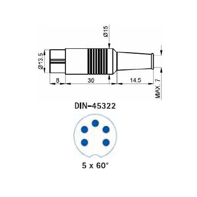 INDUVIL CONECTOR DIN MACHO AÉREO