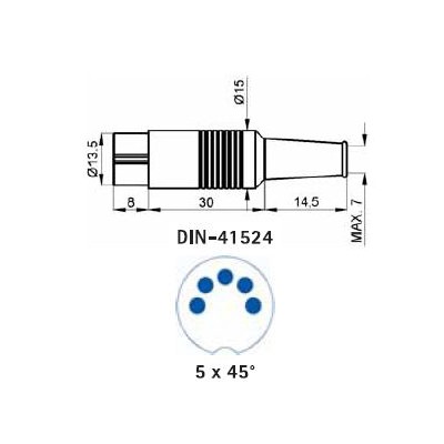 INDUVIL CONECTOR DIN MACHO AÉREO