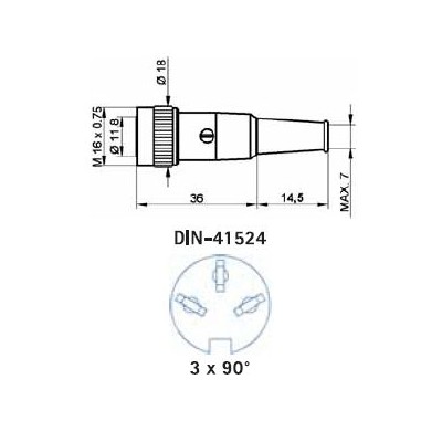 INDUVIL CONECTOR DIN HEMBRA AÉREO