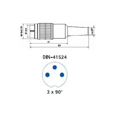 INDUVIL CONECTOR DIN MACHO AÉREO