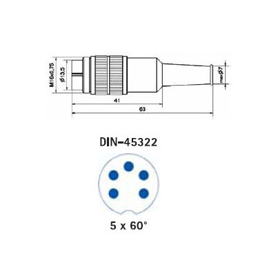 INDUVIL CONECTOR DIN MACHO AÉREO