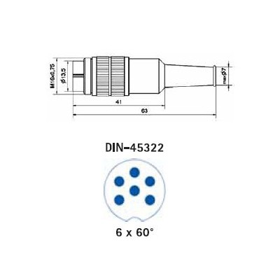 INDUVIL CONECTOR DIN MACHO AÉREO