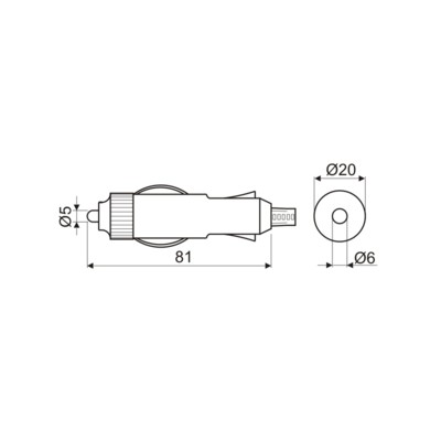 DH CONECTOR MACHO ENCENDEDOR AUTOMÓVIL