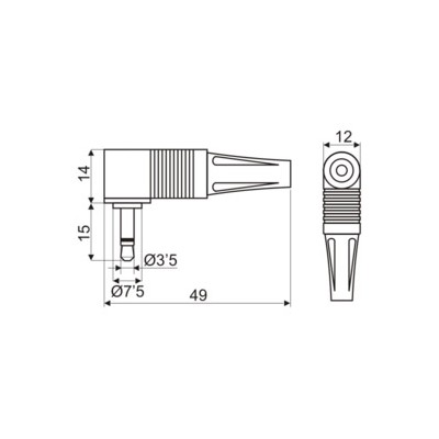 DH JACK MACHO ESTÉREO 3,5 MM ACODADO