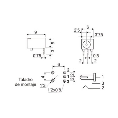 DH BASE ALIMENTACIÓN PARA C.I 1,3 MM