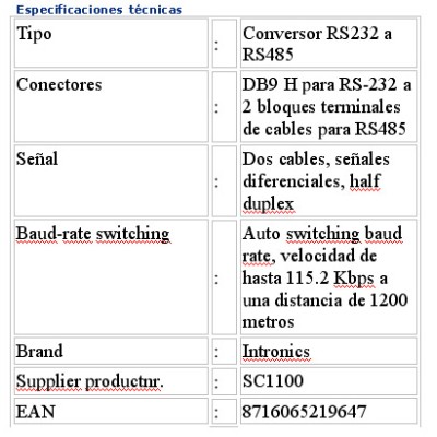 CONVERSOR DE RS-232 A RS-485