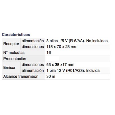 DH TIMBRE INALÁMBRICO A PILAS