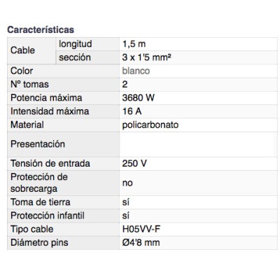 DH BASE MÚLTIPLE DE 2 TOMAS CON INTERRUPTOR Y PROTECCIÓN INFANTIL