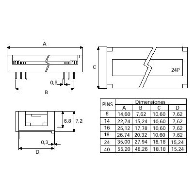 CONECTOR DIP CABLE PLANO