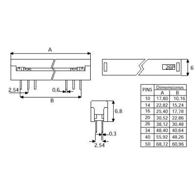 CONECTOR DIP CABLE PLANO