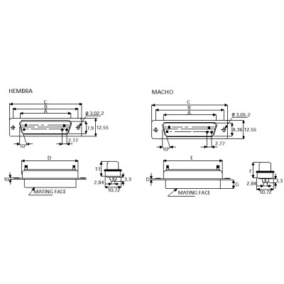 CONECTOR SUB-D SOLDABLE