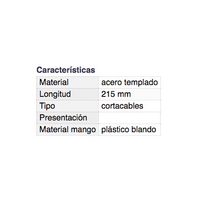 DH ALICATES CORTACABLES DE ACERO TEMPLADO