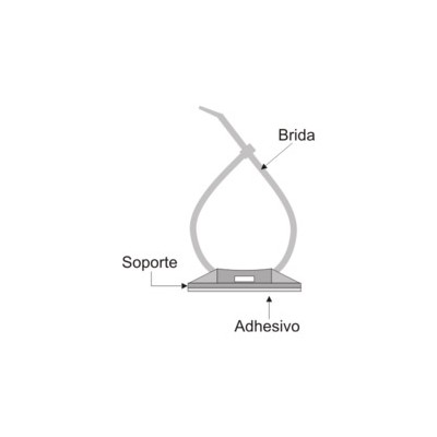 DH SOPORTE ADHESIVO PARA BRIDAS, 100 ud