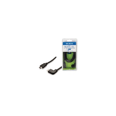 Cable HDMI de alta velocidad con conector HDMI Ethernet  conector HDMI en ángulo hacia la izquierda de 2.00 m en color negro