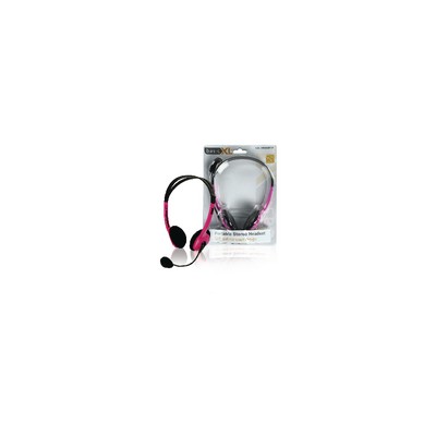 Auriculares estéreo portátiles en color rosa