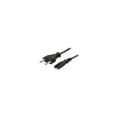 Cable de alimentación de conector Euro macho - IEC-320-C7 de 2.00 m en color negro