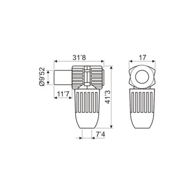 DH CONECTOR TV MACHO ACODADO METÁLICO BLINDADO