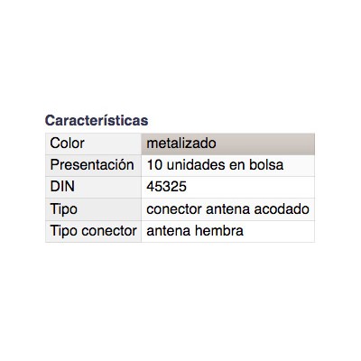 DH CONECTOR TV HEMBRA ACODADO METÁLICO BLINDADO