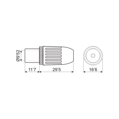 DH CONECTOR COAXIAL HEMBRA ANTENA METÁLICO BLINDADO