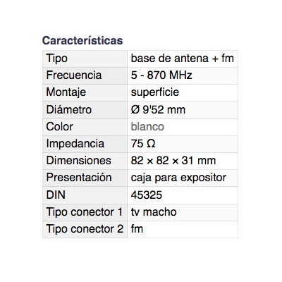 DH BASE ANTENA TV-FM