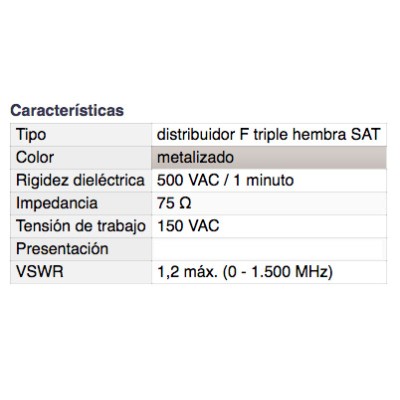 DH CONECTOR F TRIPLE HEMBRA EN T